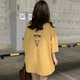 Summer 2019 casual Women T-shirts Ulzzang Streetwear kawaii cartoon print Tshirt Korean Style Tops Harajuku short sleeve t shirt