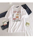 Summer 2019 casual Women T-shirts Ulzzang Streetwear kawaii cartoon print Tshirt Korean Style Tops Harajuku short sleeve t shirt