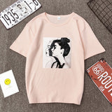 2019 New Fashion T-shirts Woman Spring Summer Girls Print Short Sleeve O-Neck T-Shirt Loose Women Tops Slim Fit Soft Lady Tshirt