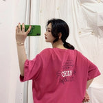 Summer 2019 casual Women T-shirts Ulzzang Streetwear kawaii cartoon print Tshirt Korean Style Tops Harajuku short sleeve t shirt