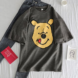 Summer 2019 casual Women T-shirts Ulzzang Streetwear kawaii cartoon print Tshirt Korean Style Tops Harajuku short sleeve t shirt