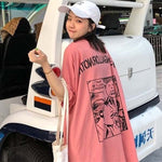 Summer 2019 casual Women T-shirts Ulzzang Streetwear kawaii cartoon print Tshirt Korean Style Tops Harajuku short sleeve t shirt